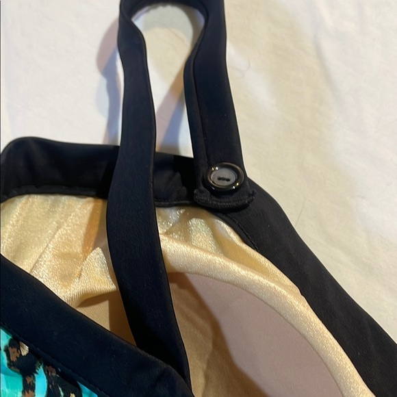 Maxine of Hollywood Green and Black One Piece Swimwear with Tropical Print - Picture 5 of 10